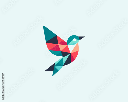 Abstract geometric flying bird logo design icon vector illustration. Free Download Abstract geometric flying bird logo design icon vector illustration. - GFXLoad