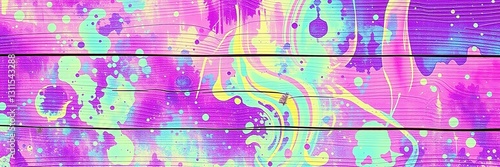 Psychedelic Spray Paint Swirls on Wooden Canvas: Lava Lamp Inspired
