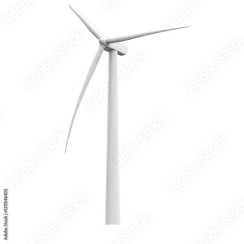 Wind Turbine Renewable Energy Concept on Transparent Background