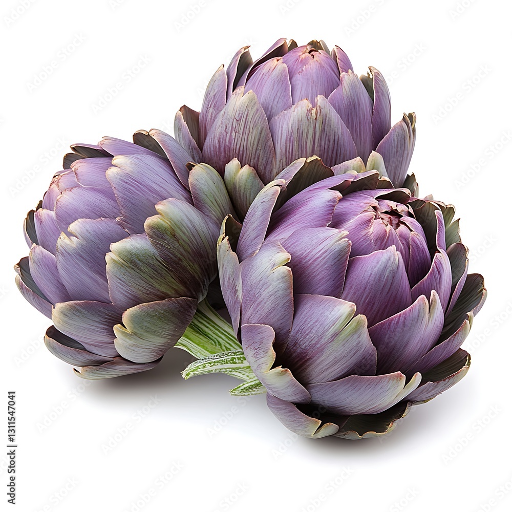 Purple artichokes close-up Purple artichokes close-up