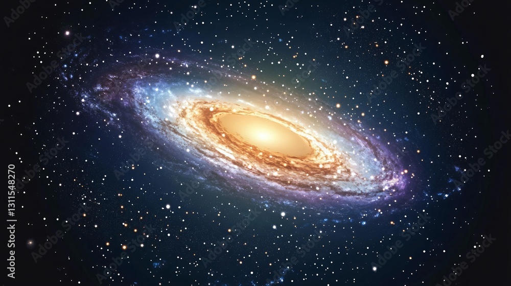 Fototapeta premium Professional Vector Realistic Style Galaxy Background for Creative Projects