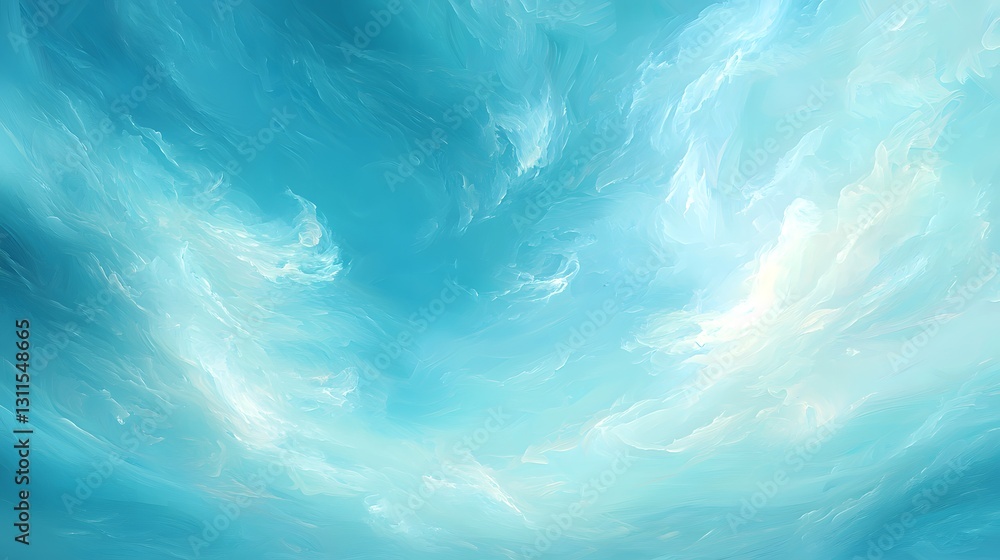 Obraz premium Abstract Rendering Depicts Dreamy Blue Sky with Cloud Formations