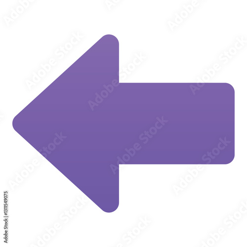 Gradient color icon, illustration for Arrow, direction, left, back.