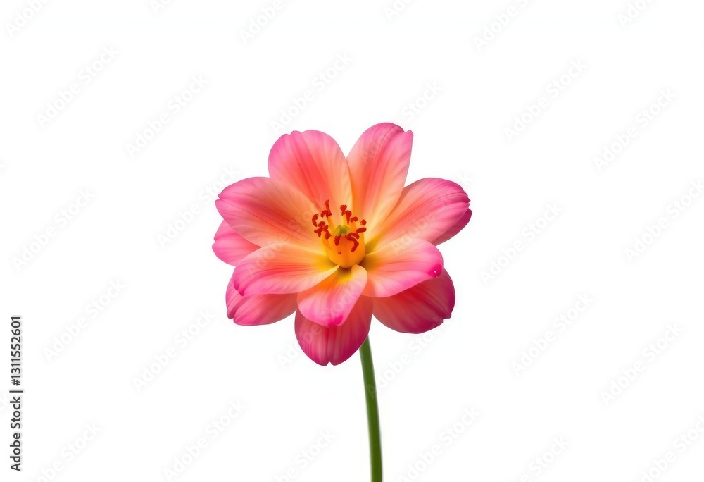A single, vibrant bloom isolated against a pure white backdrop, white background, blossom A single, vibrant bloom isolated against a pure white backdrop, white background, blossom