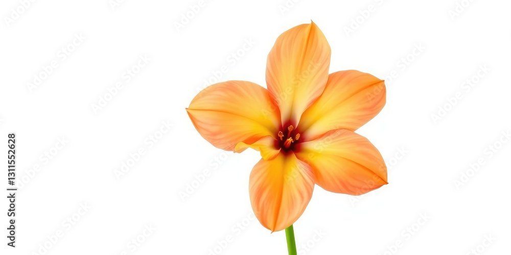 Obraz premium A single, vibrant bloom isolated against a pure white backdrop, nature, graphic