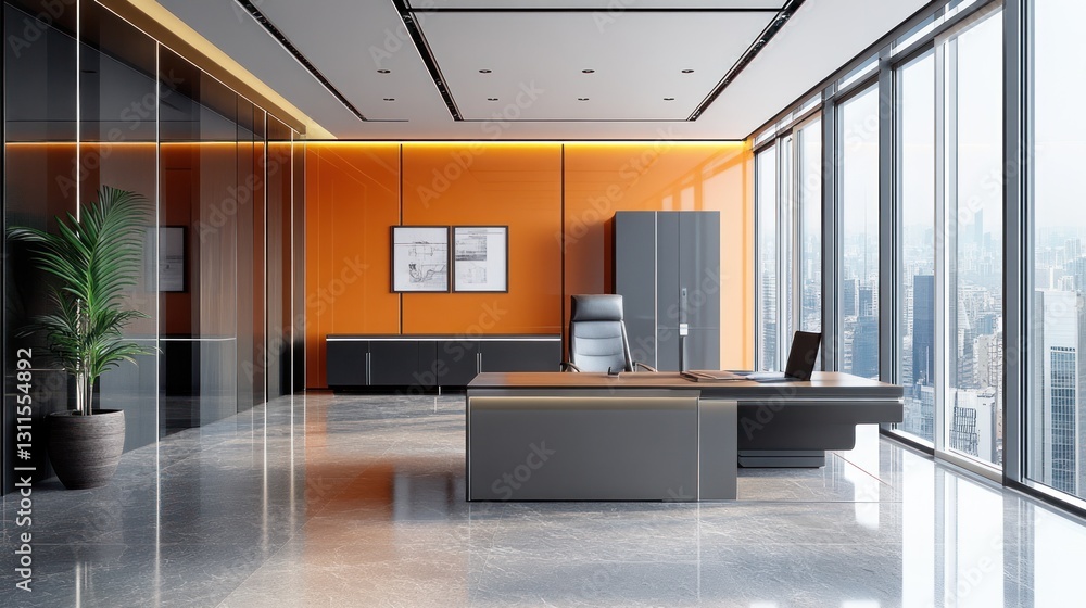 Modern Office Interior with City View (2) Modern Office Interior with City View (2)