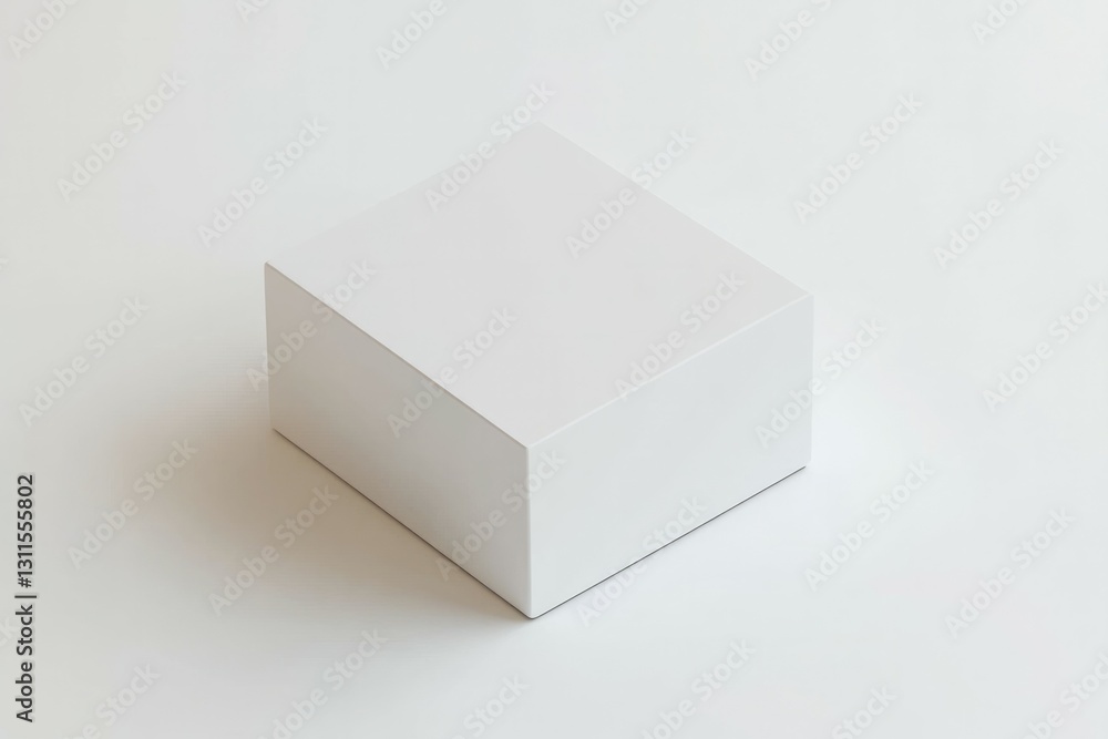 White box on solid background with soft shadow. AI image White box on solid background with soft shadow. AI image