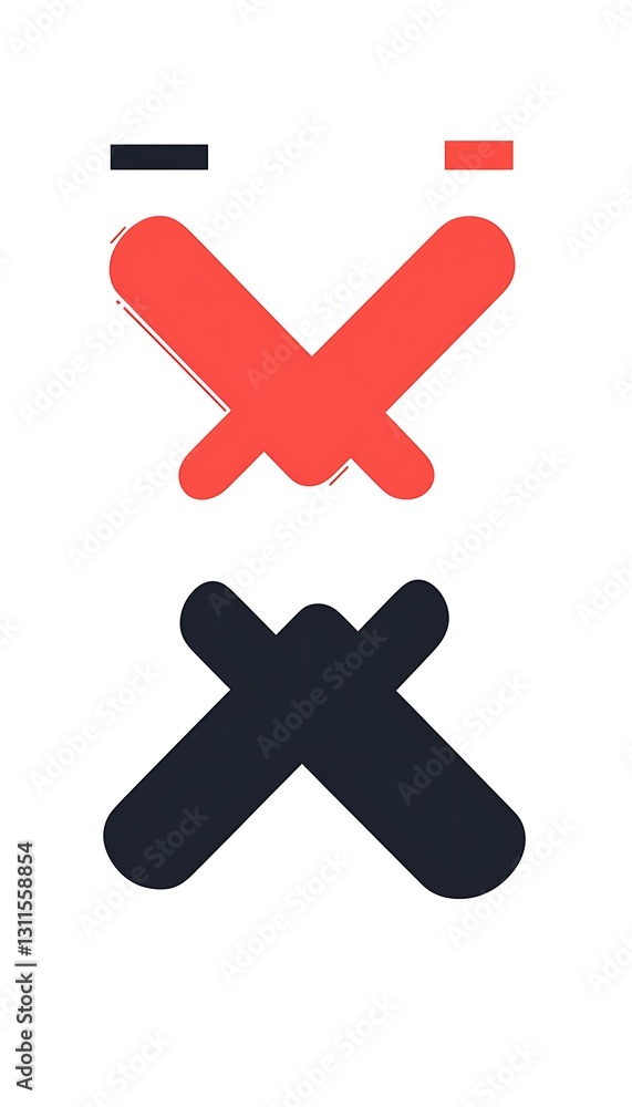 Obraz premium Red and black X's rejection graphic