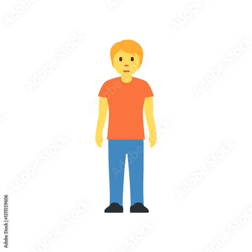 Person in Orange Shirt and Blue Jeans