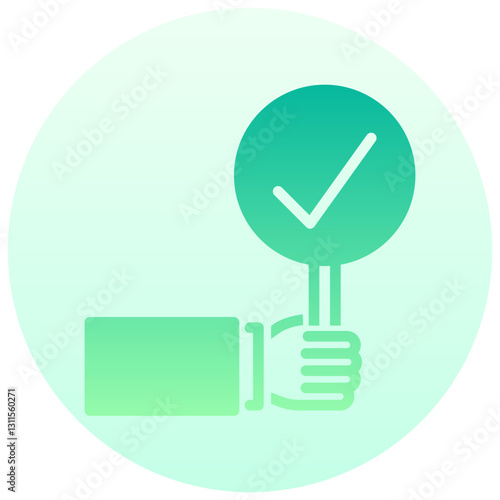 approve vector round gradient icon