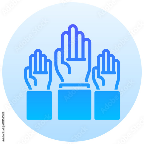 raise hand vector round gradient icon