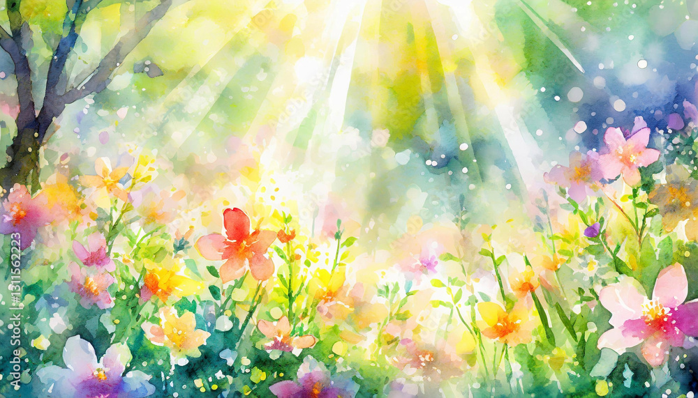 Obraz premium colorful spring background with flowers