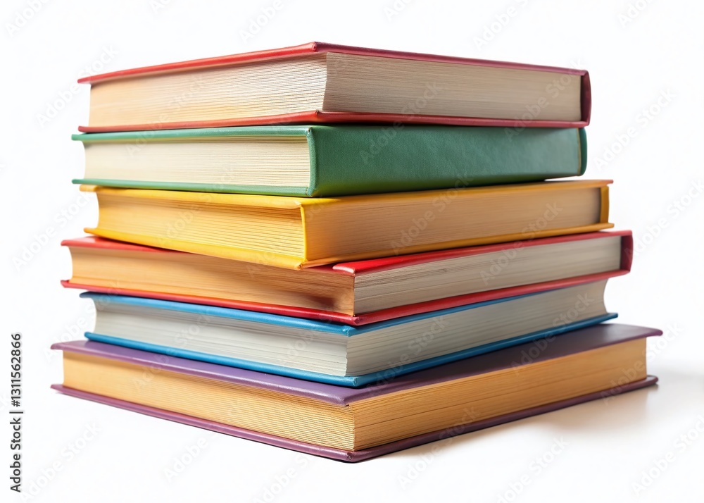Stack of Books Isolated on White Background - Perfect for Education, Reading, or Back to School Stock Photo Stack of Books Isolated on White Background - Perfect for Education, Reading, or Back to School Stock Photo
