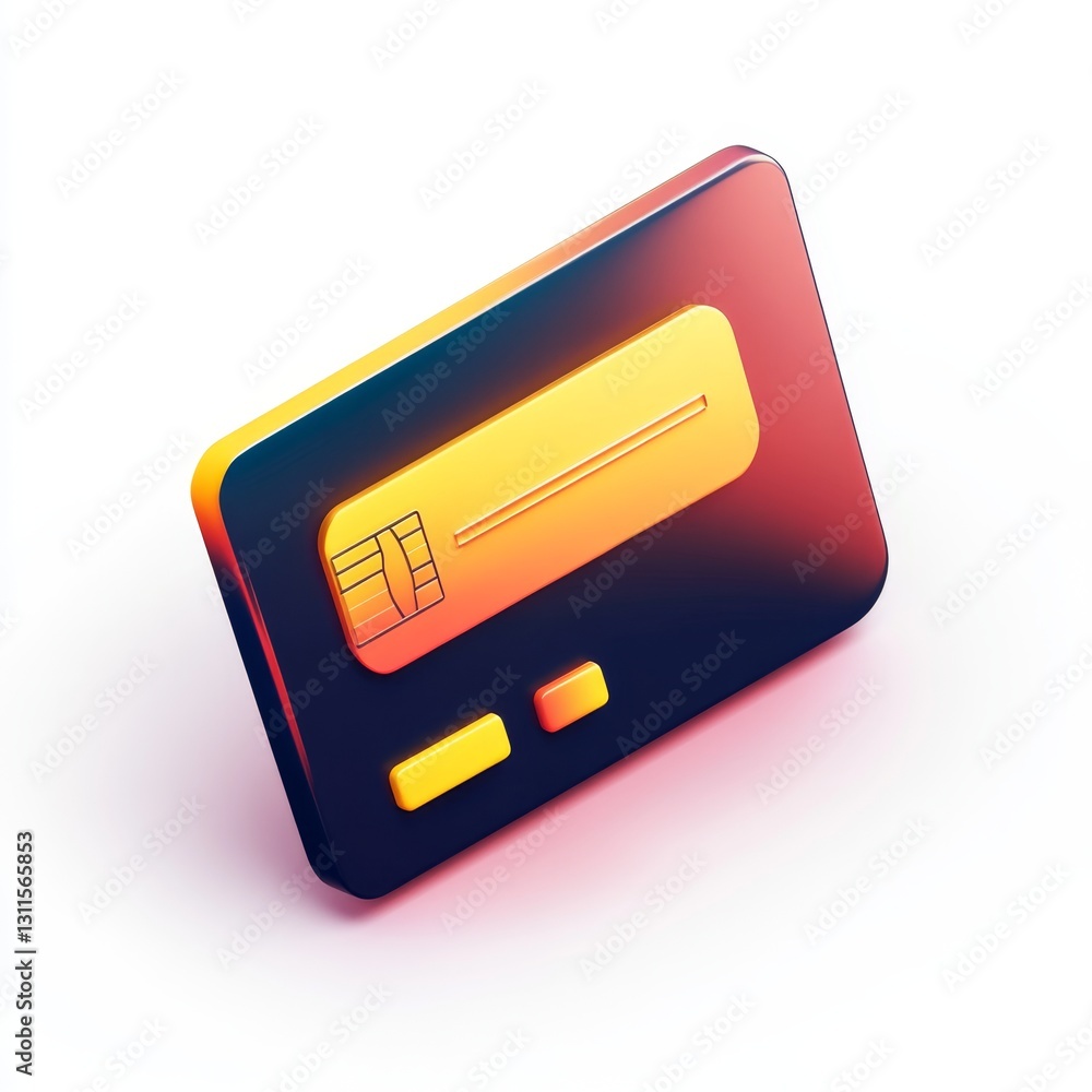 Clean 3D Credit Card Icon Symbolizing Finance and Payment Solutions Clean 3D Credit Card Icon Symbolizing Finance and Payment Solutions