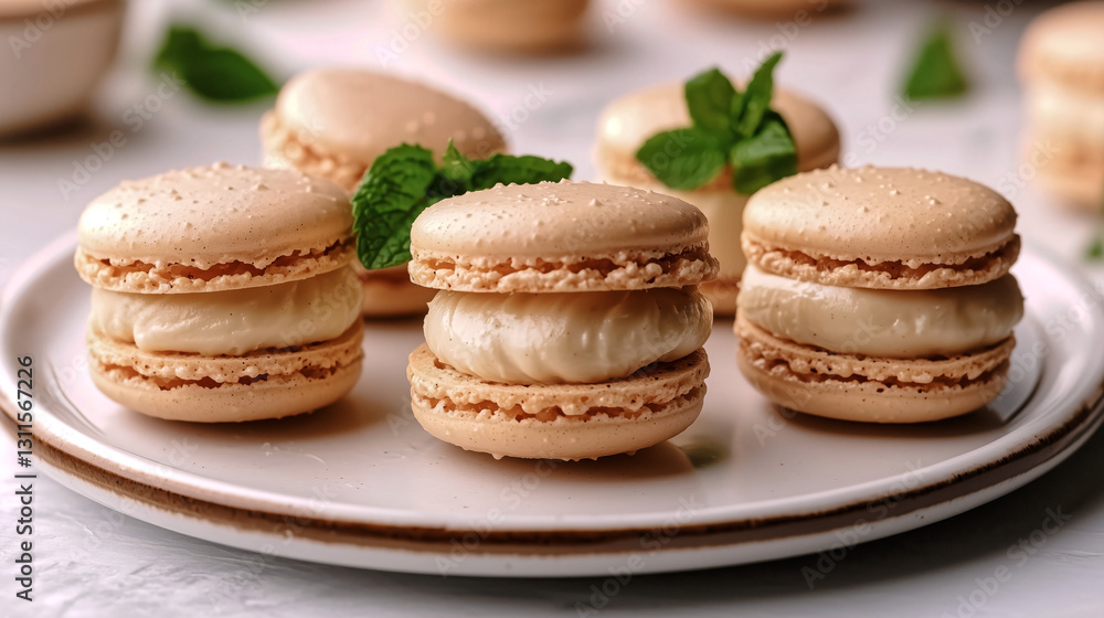 Cheesecake macarons with creamy filling Cheesecake macarons with creamy filling