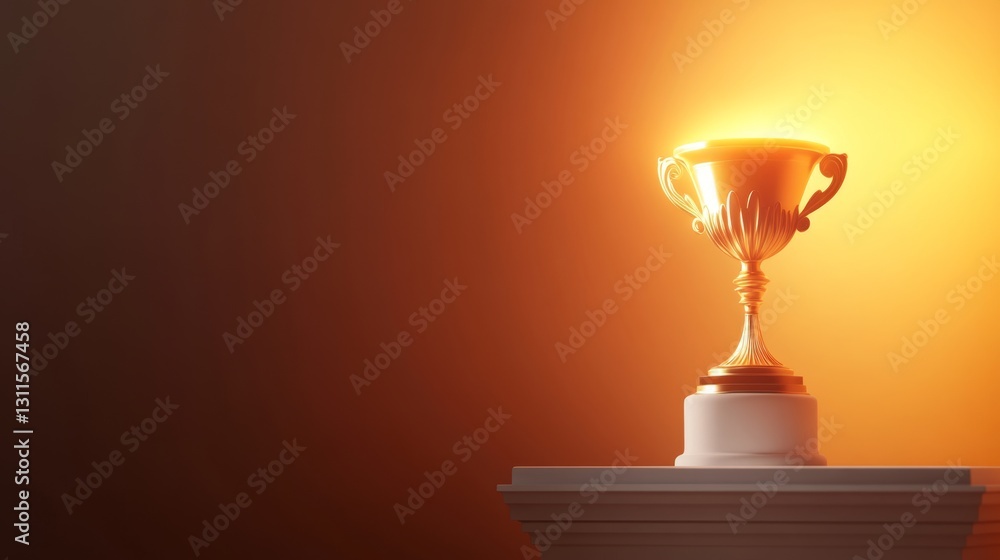 Fototapeta premium Minimalistic 3D Trophy Symbolizing Business Achievement and Success