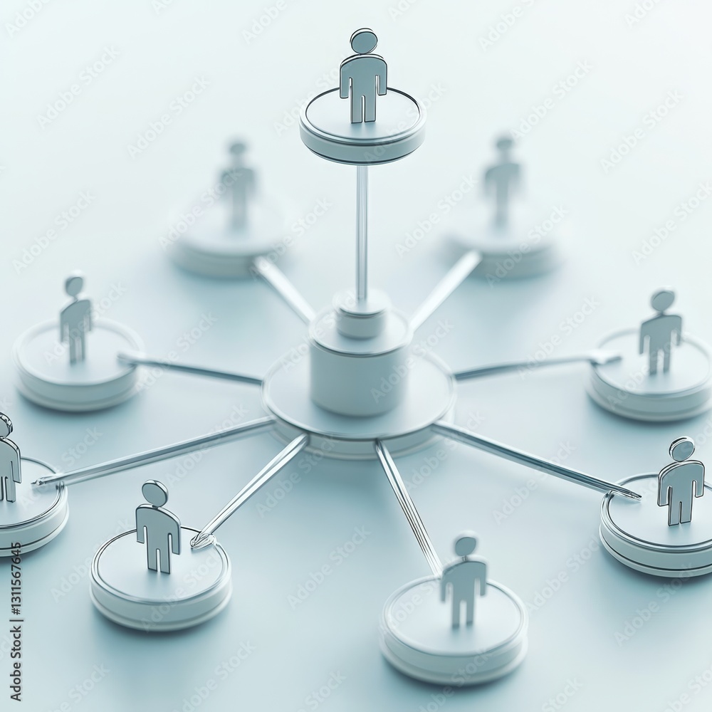 Polished 3D Organizational Chart Icon for Visual Representation Polished 3D Organizational Chart Icon for Visual Representation