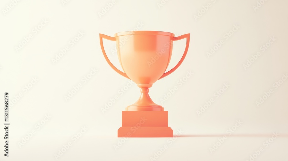 Sleek 3D Trophy Icon Isolated on White Background for Achievements Sleek 3D Trophy Icon Isolated on White Background for Achievements