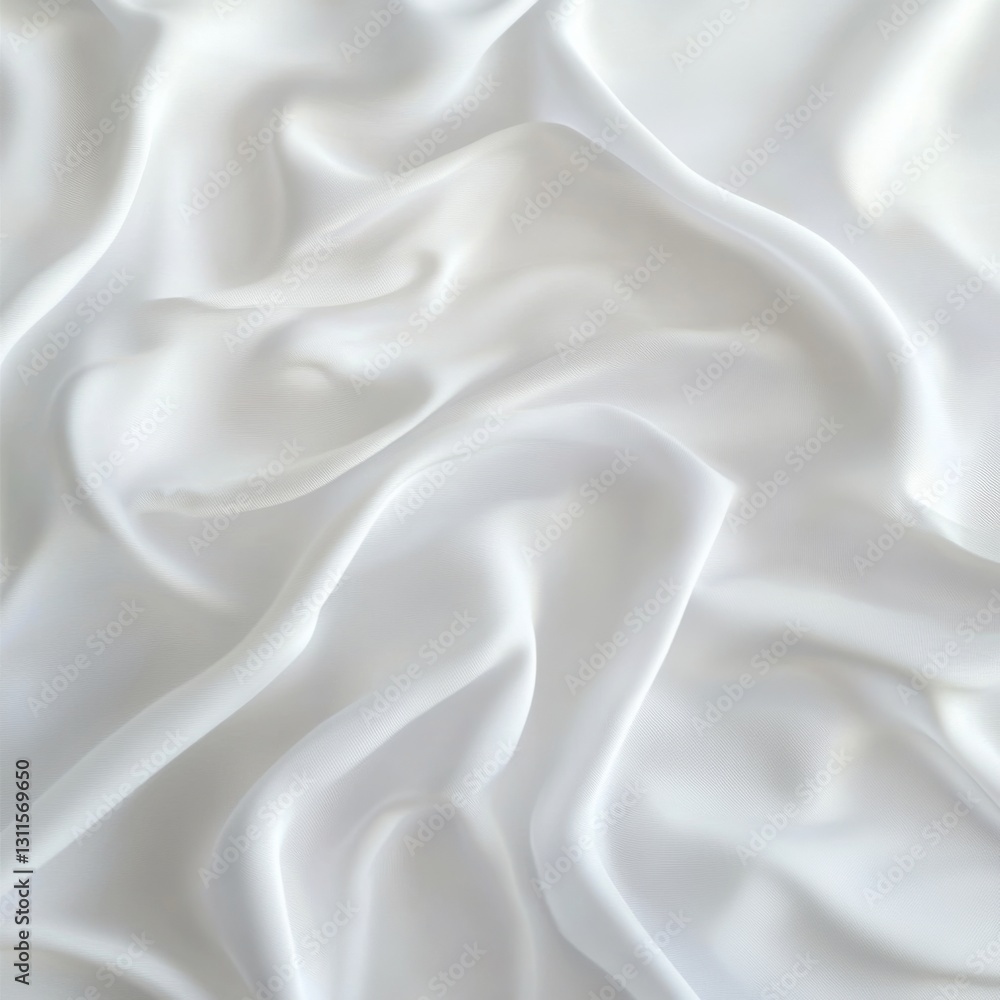 Fototapeta premium Elegant soft white satin fabric with gentle wavy texture
