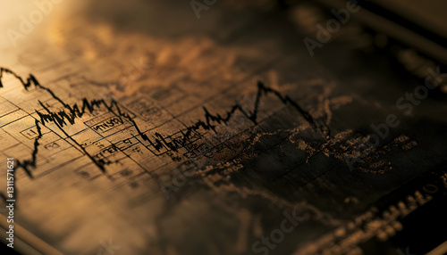 A close-up of a stock market chart with Bollinger Bands and RSI indicators  -