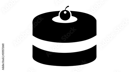 simple black and white shape of a cake