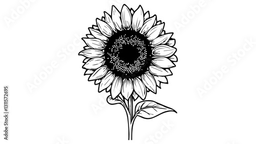 black and white sunflower