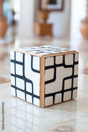 Obraz na płótnie A cubic box that creates a 3D illusion. 
