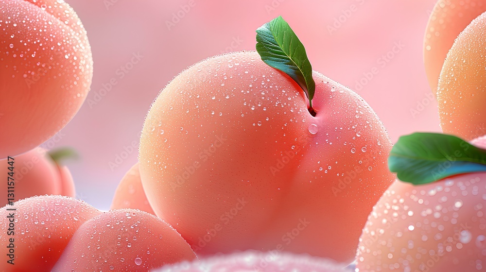 Pristine and textured white peach fruit