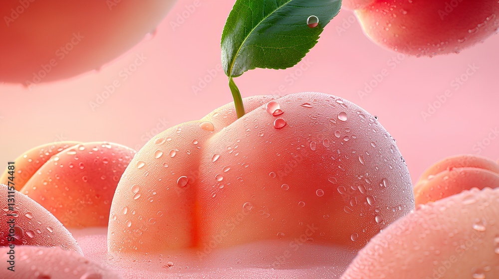 Pristine  and textured white peach fruit  
