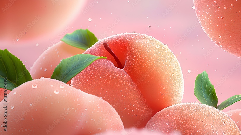 Pristine and textured white peach fruit