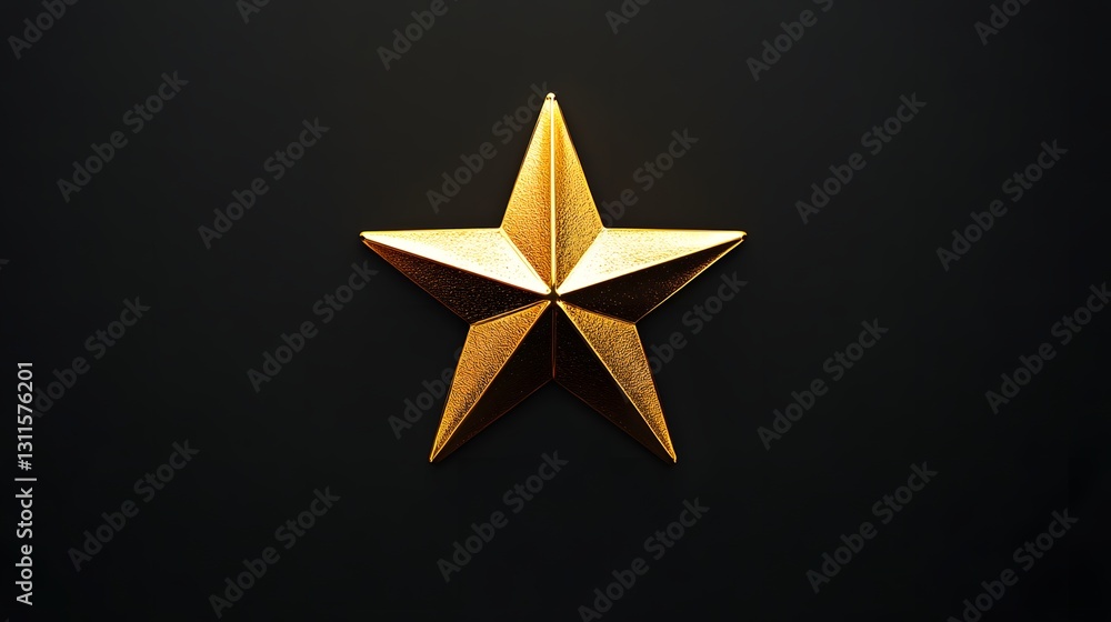 Golden Star on Black Background Simple Elegant Design Golden Star on Black Background Simple Elegant Design