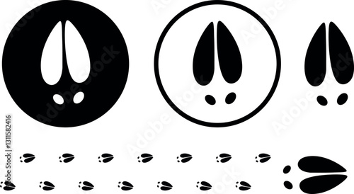 Paw print silhouette. Isolated paw print on white background
