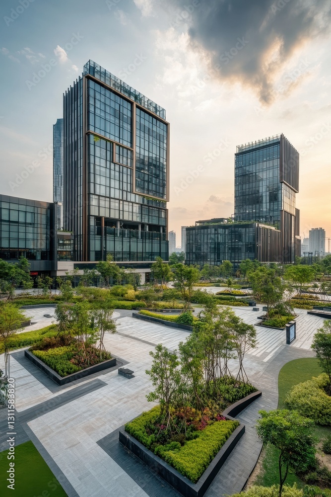 Vibrant modern business district bustling with energy and innovation, showcasing urban life and dynamic architecture. Vibrant modern business district bustling with energy and innovation, showcasing urban life and dynamic architecture.