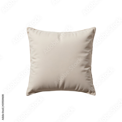 Beige Satin Square Throw Pillow with Transparent Background