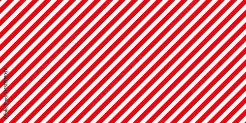 Red stripes on white background. Striped diagonal pattern Vector illustration of Seamless background Christmas or winter theme Background with slanted lines