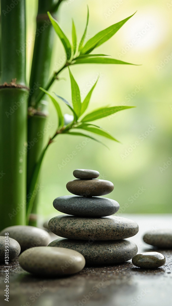 Tranquil Spa Stones and Bamboo: A Serene Image for Wellness Promotions and Relaxation Spaces Tranquil Spa Stones and Bamboo: A Serene Image for Wellness Promotions and Relaxation Spaces