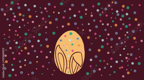 floral easter egg, pastel color motion