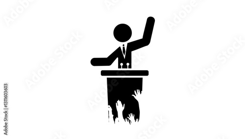 politician and people  , black isolated silhouette