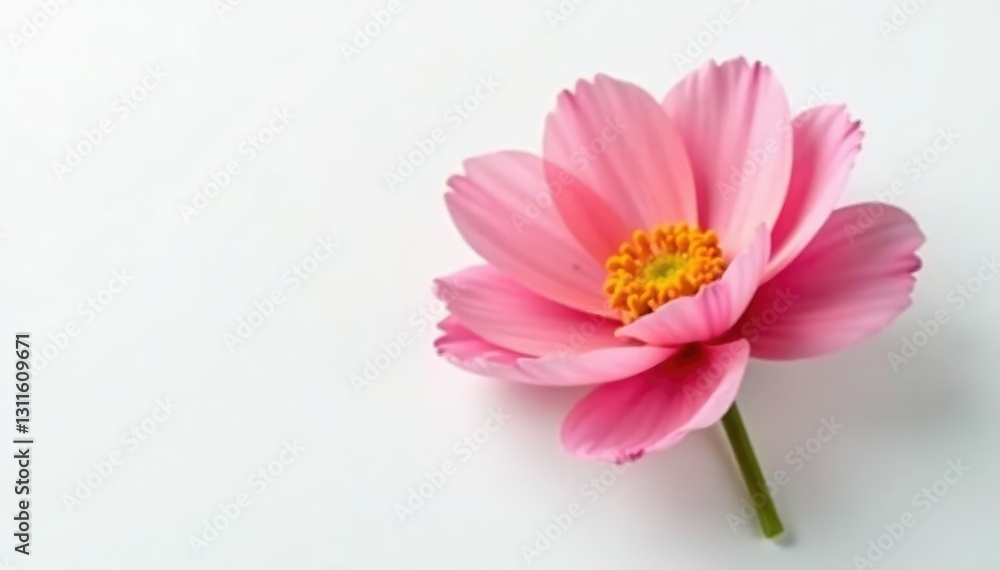 Delicate flower petals unfolding on white background, bloom, isolated Delicate flower petals unfolding on white background, bloom, isolated