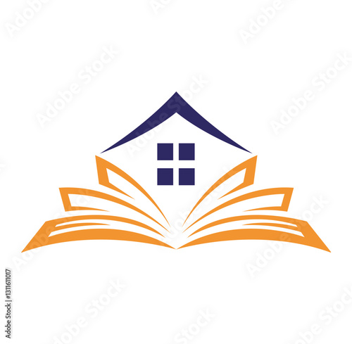 Home Learning logo designs concept vector. Home Education logo template, Real estate symbol