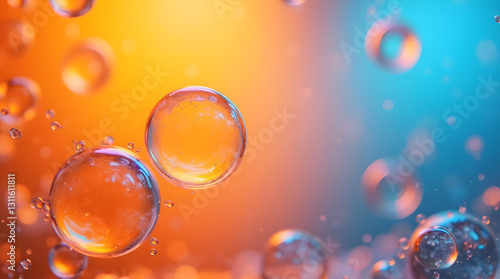 Wallpaper Mural Macro Bubbles Bokeh Orange Blue Abstract Light Vibrant Torontodigital.ca