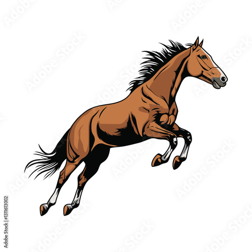 running horse vector illustration