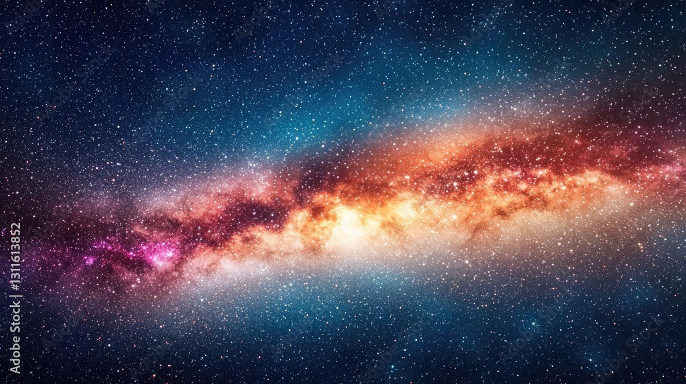 Fototapeta premium Aurora borealis northern lights idea. A breathtaking view of the galaxy with a vibrant display of stars and cosmic colors.