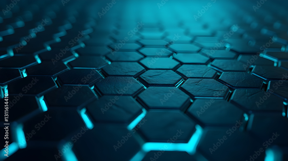 Dark Futuristic Blue Glowing Hexagonal Tile Surface Texture Dark Futuristic Blue Glowing Hexagonal Tile Surface Texture