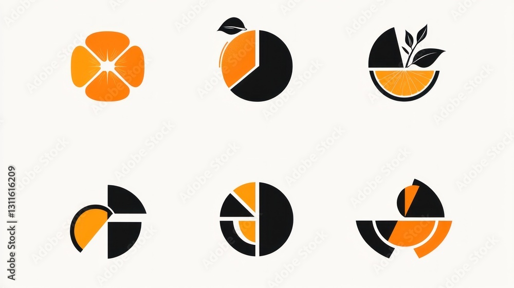 Orange fruit slices pie chart graphic design Orange fruit slices pie chart graphic design
