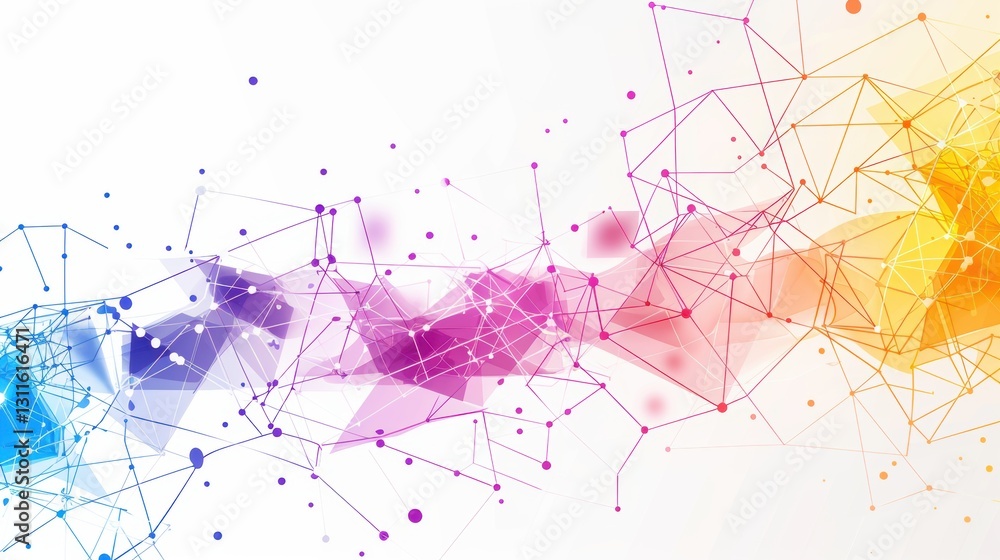 Vibrant Network Adorning a Pure White Global Communication Banner Vibrant Network Adorning a Pure White Global Communication Banner