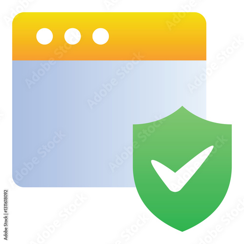 Gradient color icon, illustration for Webpage, website, protection.
