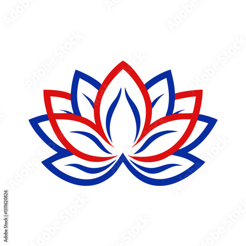 Lotus flower icon with vibrant colors, spiritual symbolism concept