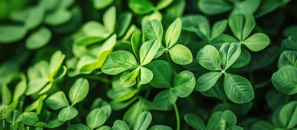Vibrant green fenugreek leaves in lush clusters filling the frame with varying shades of green showcasing details of leaf texture and arrangement