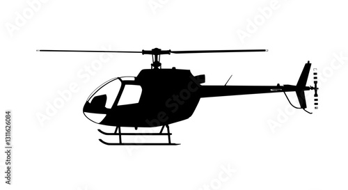 Helicopter Silhouette: Capturing the sleek lines and mechanical precision of a helicopter in striking silhouette, evoking a sense of movement and aerial prowess.